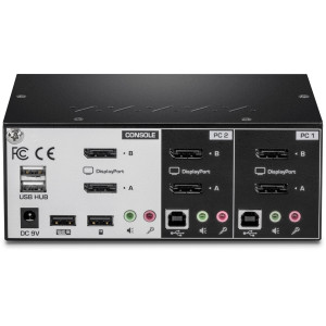 TRENDnet TK-240DP 2-Port Desktop KVM Switch, 2560 x 1440 @144Hz resolution, 2 USB 2.0